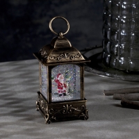 Светодиодная фигура &laquo;Фонарь с Дедом Морозом&raquo; 7.6 &times; 13.5 &times; 3.2 см, пластик, блёстки, батарейки 3xAAA (нет в комплекте), свечение тёплое белое