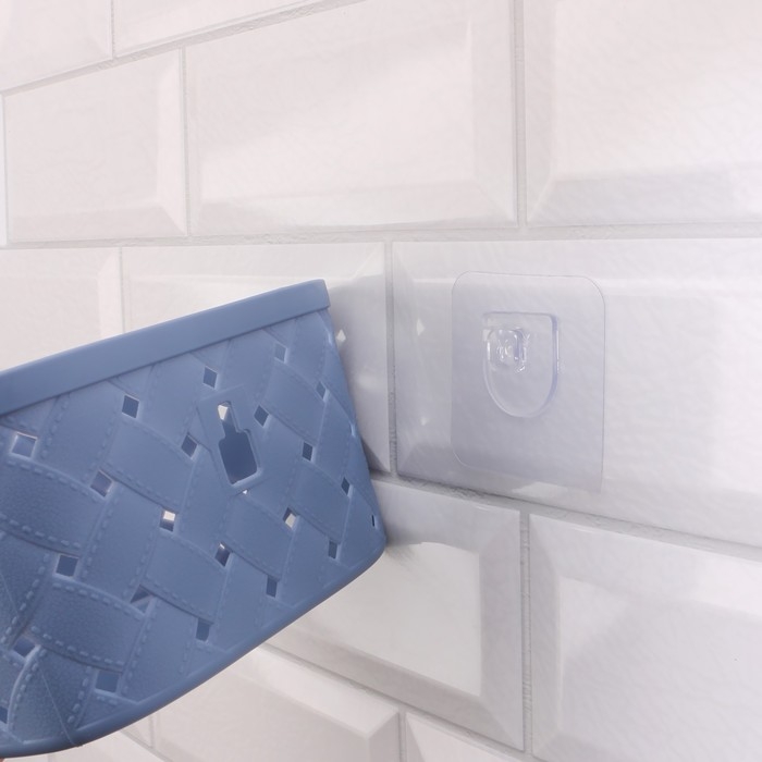 Органайзер для хранения, навесной, 1 секция, с клеевыми крючками, 16,5 &times; 12 &times; 9 см, цвет МИКС