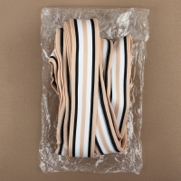 Тесьма трикотажная лампас 40 мм, 9,1 ± 0,5 м, цвет бежевый/чёрный/белый Тесьма трикотажная лампас 40 мм, 9,1 ± 0,5 м, цвет бежевый/чёрный/белый