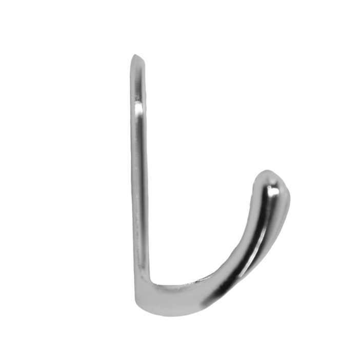 Крючок мебельный ТУНДРА TKD026, двухрожковый, хром Крючок мебельный ТУНДРА TKD026, двухрожковый, хром