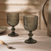 Набор бокалов для вина стеклянный SL Home &laquo;Модерн&raquo;, 250 мл, 8&times;14,5 см, цвет графитовый