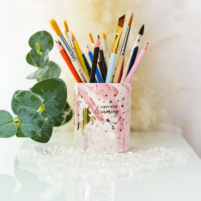 Горшок для цветов с тиснением, &laquo;Единорог&raquo;, 8 х 9.5 см