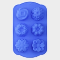 Форма для выпечки Доляна «Немецкий кекс. Цветы», силикон, 29×17,5 см, 6 ячеек, цвет МИКС Форма для выпечки Доляна «Немецкий кекс. Цветы», силикон, 29×17,5 см, 6 ячеек, цвет МИКС