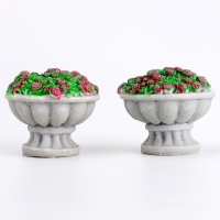 Миниатюра кукольная &laquo;Клумба цветов&raquo;, набор 2 шт., размер 1 шт. &mdash; 3,5 &times; 3,5 &times; 3 см