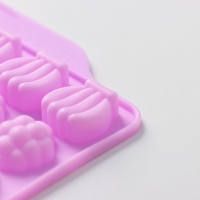 Форма для мармелада Доляна &laquo;Фруктовый бум&raquo;, силикон, 18,5&times;17,5 см, 42 ячейки (2,2&times;2,2 см), цвет розовый