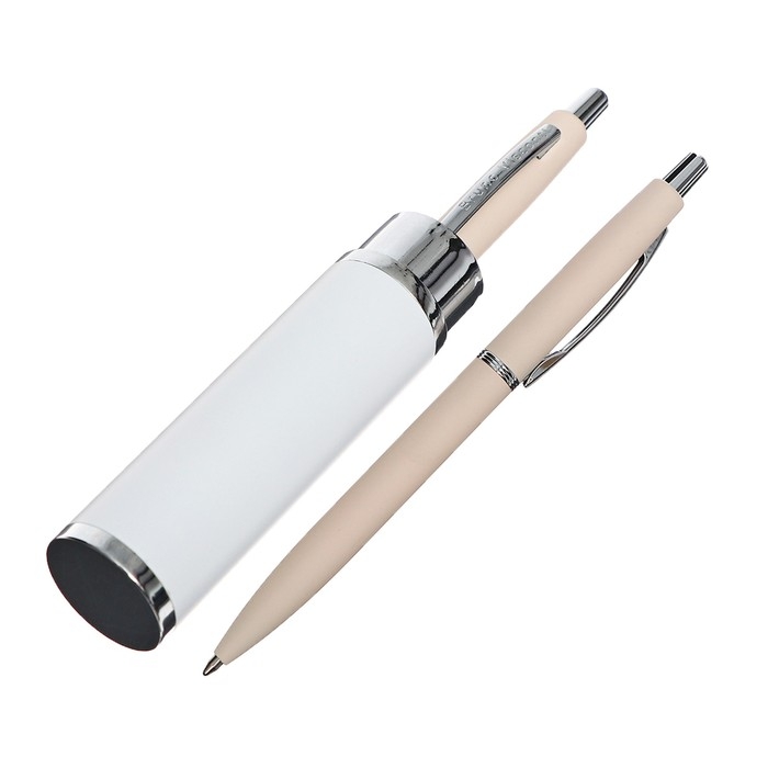 Ручка шариковая автоматическая, 1.0 мм, BrunoVisconti SAN REMO, стержень синий, пудровый металлический корпус Soft Touch, в тубусе Ручка шариковая автоматическая, 1.0 мм, BrunoVisconti SAN REMO, стержень синий, пудровый металлический корпус Soft Touch, в тубусе