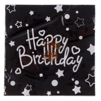 Салфетки бумажные «С Днём Рождения» 33×33 см, набор 20 шт., цвет чёрный Салфетки бумажные «С Днём Рождения» 33×33 см, набор 20 шт., цвет чёрный