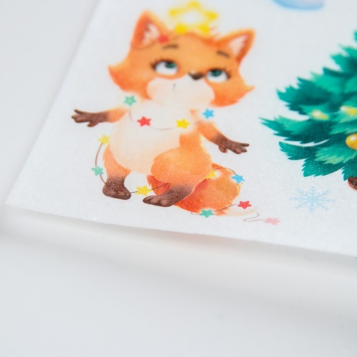 Вафельные картинки съедобные &laquo;Веселого нового года&raquo;, для декора тортов и капкейков, 1 лист