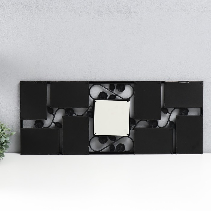 Фоторамка на 8 фото 10х15 см Фоторамка на 8 фото 10х15 см "Розы" чёрная 65,5х31 см