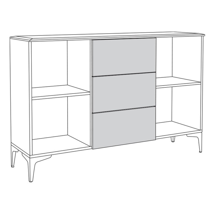 Комод Валенсия 13.309, 1332х384х875, Белый шагрень МДФ Комод Валенсия 13.309, 1332х384х875, Белый шагрень МДФ