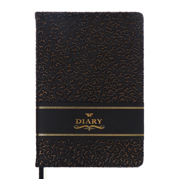 Ежедневник недатир A5 136л кожзам deVENTE. Arcadia,тв обл с пор,перф,ляс, бл70,черн