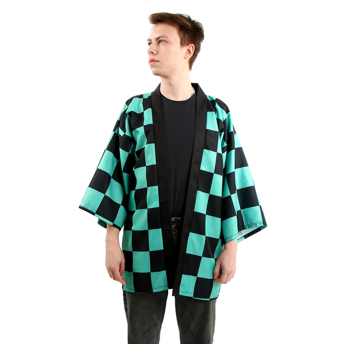 Карнавальное хаори «Демонический клинок», р. 44-46 (M), цвет чёрно-зелёный Карнавальное хаори «Демонический клинок», р. 44-46 (M), цвет чёрно-зелёный