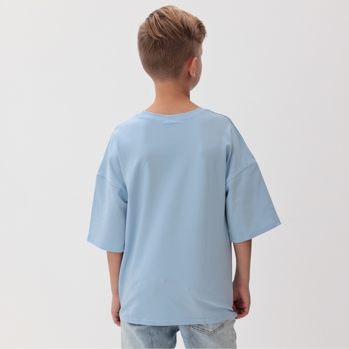 Футболка детская MINAKU: Exclusive print, цвет голубой, рост 116 см