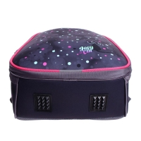 Рюкзак каркасный школьный 38 х 30 х 16 см, эргономичная спинка, Stavia "Кот + горох", серый