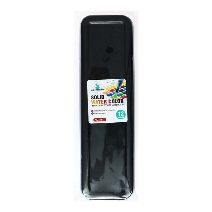 Краски акварельные, в кюветах, с кистью, 12 цветов Краски акварельные, в кюветах, с кистью, 12 цветов