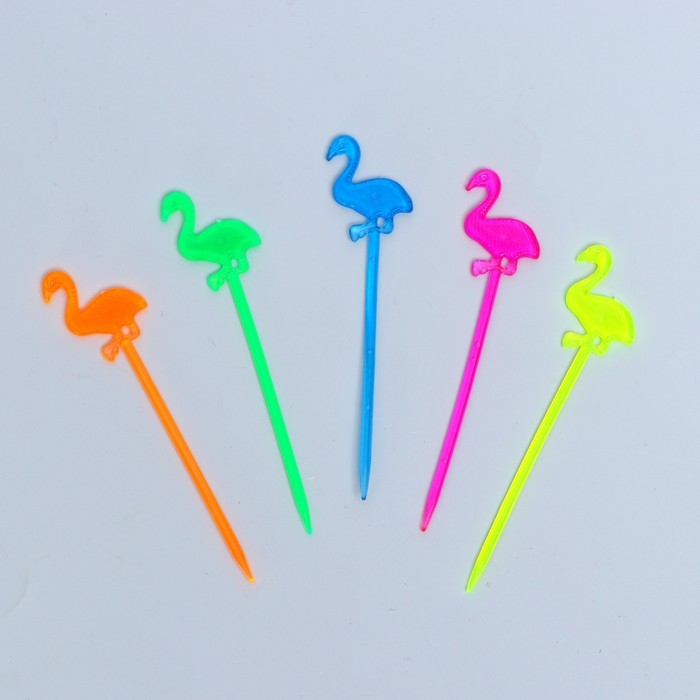 Шпажки для канапе «Фламинго», набор 24 шт., цвета МИКС Шпажки для канапе «Фламинго», набор 24 шт., цвета МИКС