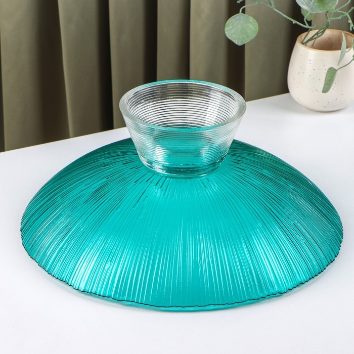 Ваза из стекла для фруктов «Фейерверк», 3,7 л, 33×13,5 см, цвет изумрудный Ваза из стекла для фруктов «Фейерверк», 3,7 л, 33×13,5 см, цвет изумрудный