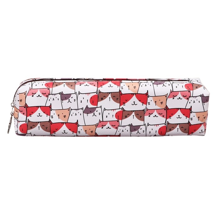 Пенал школьный на молнии Calligrata "Кошки"