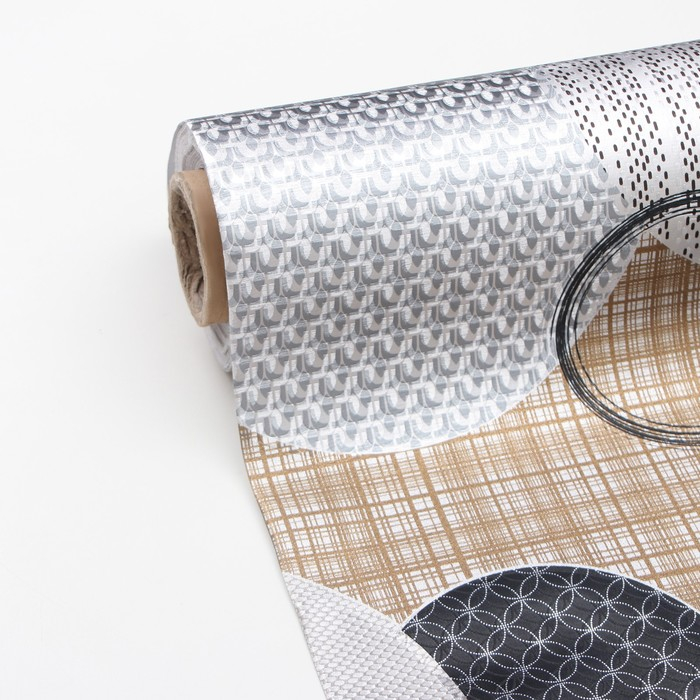 Клеёнка на стол &laquo;Конфетти&raquo;, на тканой основе, рулон 20 метров, ширина 137 см