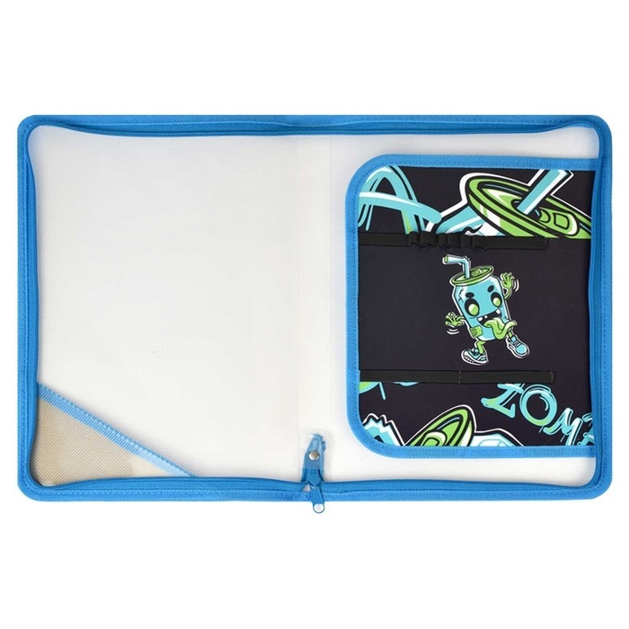 Папка для труда А4, 328 х 228 х 25 мм, молния вокруг, откидная планка, пластиковая, Феникс Папка для труда А4, 328 х 228 х 25 мм, молния вокруг, откидная планка, пластиковая, Феникс "Зомбо банка"