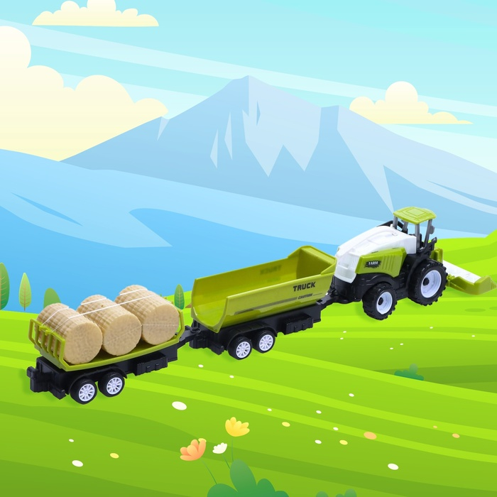 Трактор инерционный &laquo;Комбайн&raquo;, с 2 видами прицепа