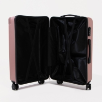 Чемодан большой 85 л (L), отдел на молнии, кодовый замок, цвет розовый