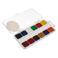 Акварель 12 цветов "Каляка-Маляка", медовая, без кисти, пластик Акварель 12 цветов "Каляка-Маляка", медовая, без кисти, пластик