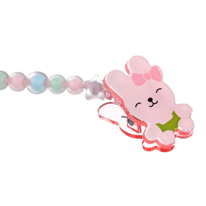 Соска - пустышка силиконовая ортодонтическая, от 12 мес., с колпачком + держатель «Зайка», цвет розовый Соска - пустышка силиконовая ортодонтическая, от 12 мес., с колпачком + держатель «Зайка», цвет розовый