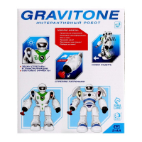Робот GRAVITONE, свет, звук, стреляет, на батарейках, русская озвучка, цвет МИКС