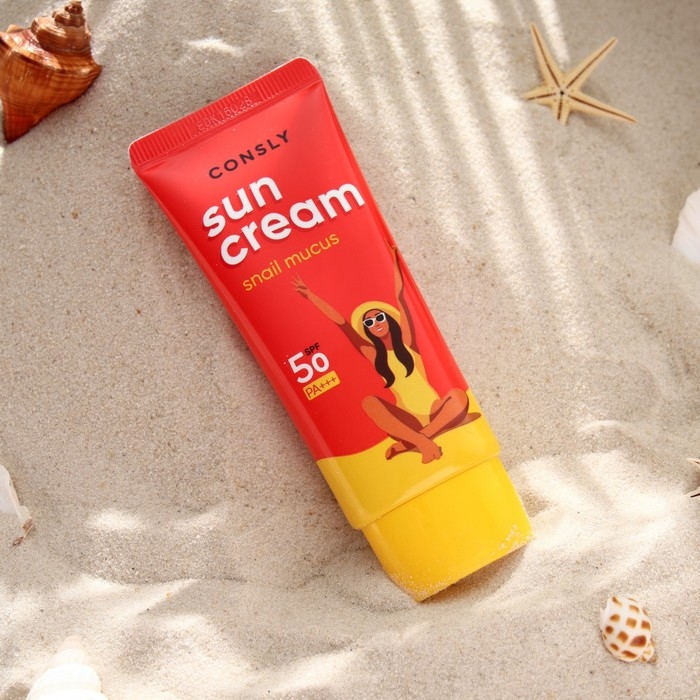 Солнцезащитный крем Consly с муцином улитки SPF 50+/PA+++, 50 мл
