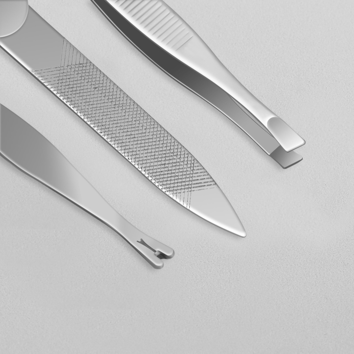 Набор маникюрный &laquo;Рептилия&raquo;, 6 предметов, в футляре, цвет красный