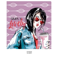 Тетрадь 96 листов в клетку Simply the best, обложка мелованный картон, глянцевая ламинация, блок офсет, МИКС