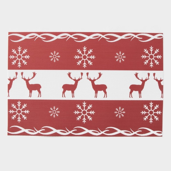 Салфетки новогодние на стол Доляна &laquo;Новый Год&raquo;, 4 шт, сервировочная, 45&times;30 см, цвет красный