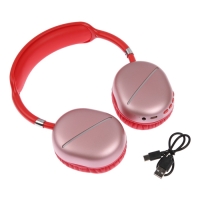 Наушники AKZ MAX10, беспроводные, полноразмерные, микрофон, подсветка, красные Наушники AKZ MAX10, беспроводные, полноразмерные, микрофон, подсветка, красные