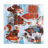 Новый год. Салфетки бумажные New Line Design &laquo;Домики&raquo;, 33х33 см, 3 слоя 20 листов