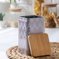 Банка для сахара &laquo;Сахар. Линии&raquo;, 9&times;9&times;15 см, цвет лавандовый