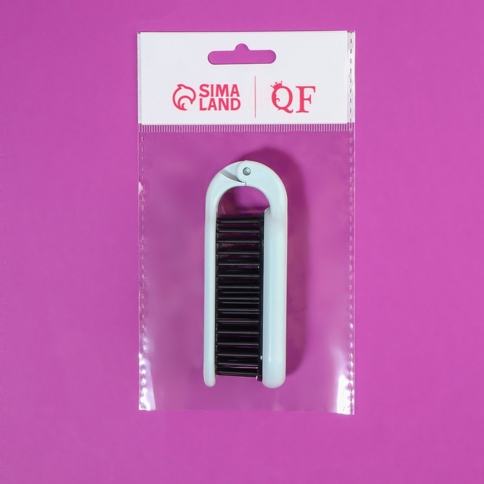 Расчёска массажная, складная, с зеркалом, 3 &times; 10 см, цвет белый