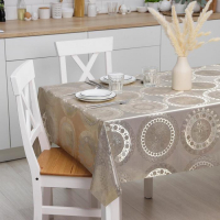 Клеёнка на стол &laquo;Солнце&raquo;, на тканевой основе, рулон 20 метров, ширина 137 см, толщина 0,22 мм, цвет золотой