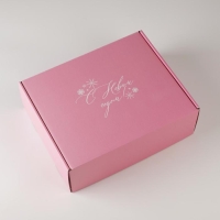 Коробка подарочная новогодняя складная &laquo;Розовый новый год&raquo;, 27 х 21 х 9 см, Новый год