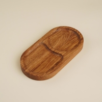 Поднос из дуба с двумя отделениями Sima-Land Home, 21&times;11&times;2 см