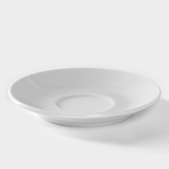 Блюдце фарфоровое «Мокко», d=11,5 см, цвет белый Блюдце фарфоровое «Мокко», d=11,5 см, цвет белый