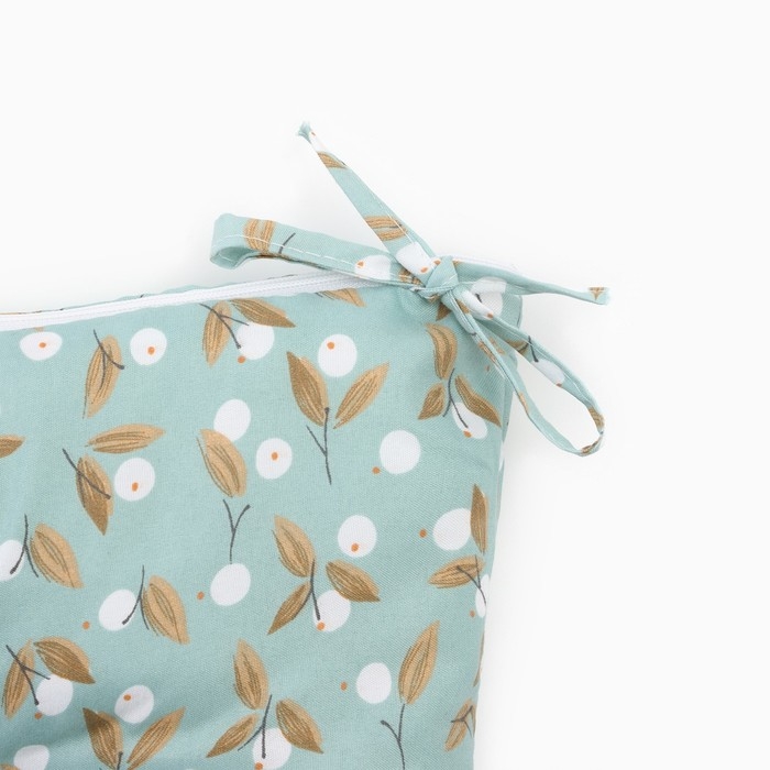 Сидушка на стул Этель "Цветы" цв.голубой, 40х40 см, 100% п/э