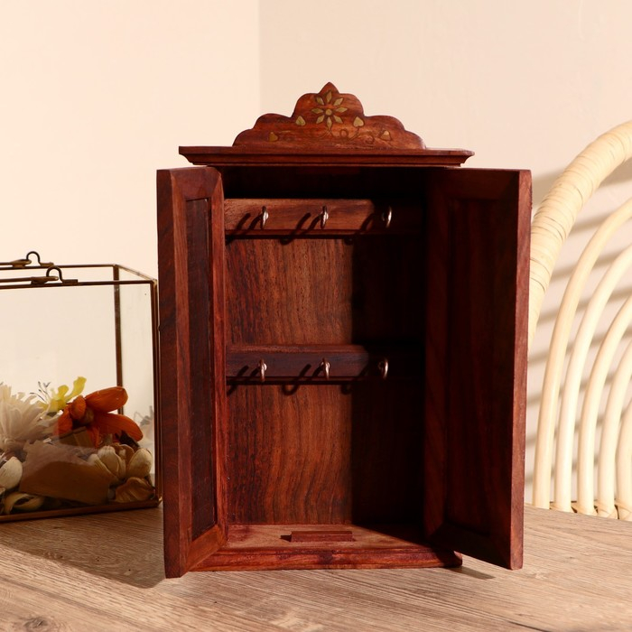 Ключница с инкрустацией "Лиана" дерево 29,5*16,5*6 см