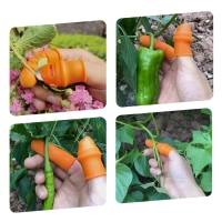 Напальчник с лезвием + 4 защитных напальчника, для сбора урожая, Greengo Напальчник с лезвием + 4 защитных напальчника, для сбора урожая, Greengo