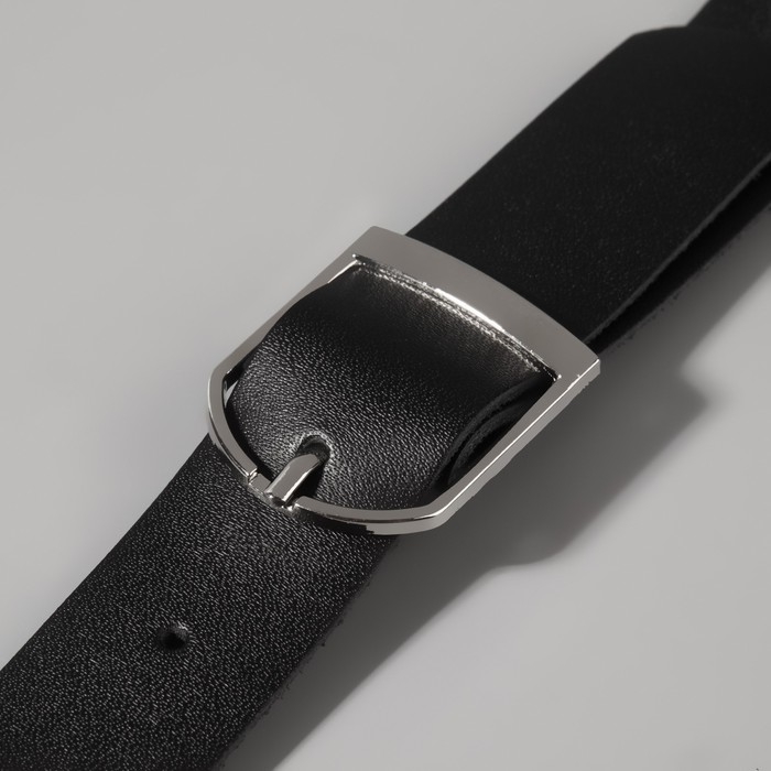 Ручка для сумки из натуральной кожи, регулируемая, с карабинами, 125 ± 2 см × 2,5 см, цвет чёрный/серебряный Ручка для сумки из натуральной кожи, регулируемая, с карабинами, 125 ± 2 см × 2,5 см, цвет чёрный/серебряный