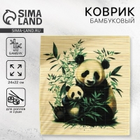Циновка Макису для приготовления суши и роллов/коврик бамбуковый «Панда», 22 х 24 см Циновка Макису для приготовления суши и роллов/коврик бамбуковый «Панда», 22 х 24 см