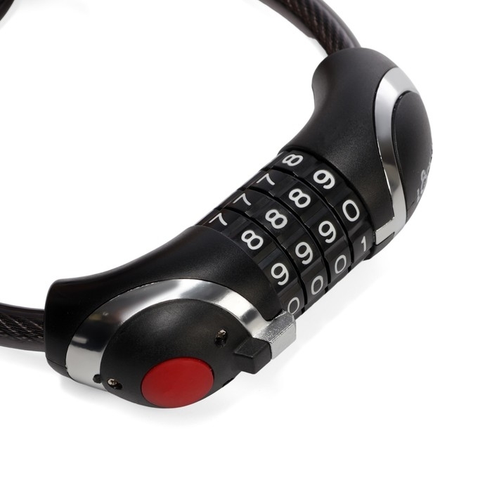 Замок навесной велосипедный LOCKLAND, кодовый, с подсветкой 10х1000 мм Замок навесной велосипедный LOCKLAND, кодовый, с подсветкой 10х1000 мм