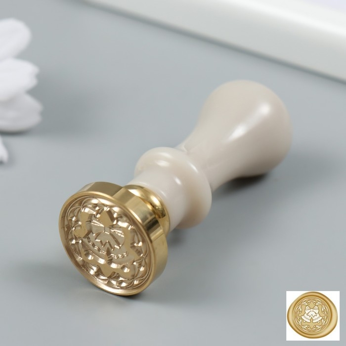 Печать для сургуча с пластиковой ручкой Печать для сургуча с пластиковой ручкой "Рождественские колокольчики" 2,5х2,5 см