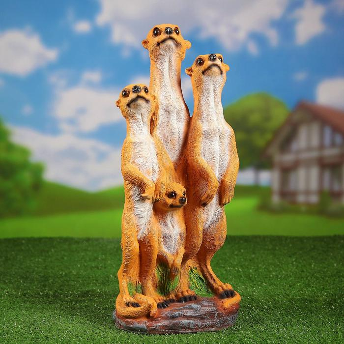 Садовая фигура Садовая фигура "Сурикаты четверка" 16х22х49см