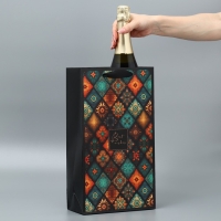 Пакет подарочный под две бутылки, упаковка, «Best wishes», 35 х 20 х 9 см Пакет подарочный под две бутылки, упаковка, «Best wishes», 35 х 20 х 9 см